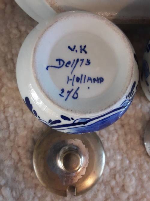 BEAUTIFUL!! Genuine Vintage *DELFT* Blue and White CRUET SET!! 1 Bid!