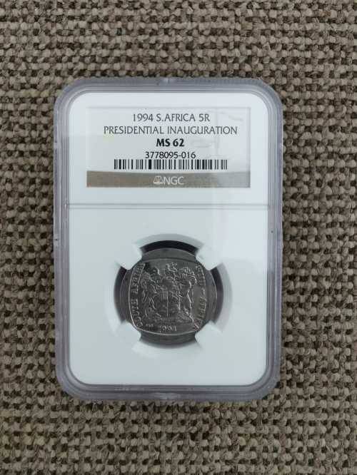 1994 South African R5 (Presidential Inauguration) - NGC MS62