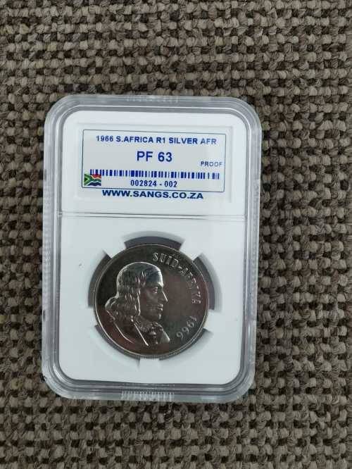 1966 South African R1 Silver (AFR) - SANGS PF63