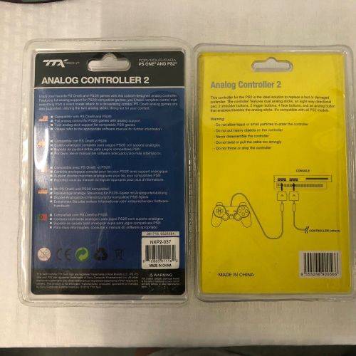 Analog Controller Playstation 1 or 2 - SET OF 2- Black
