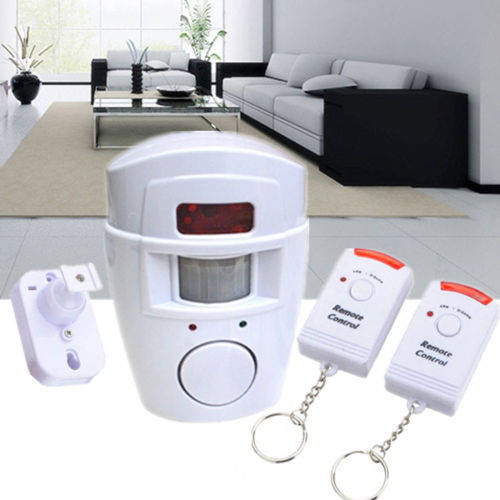 105dB Motion Sensor Detector Alarm Wireless IR Remote Control Security Device BE