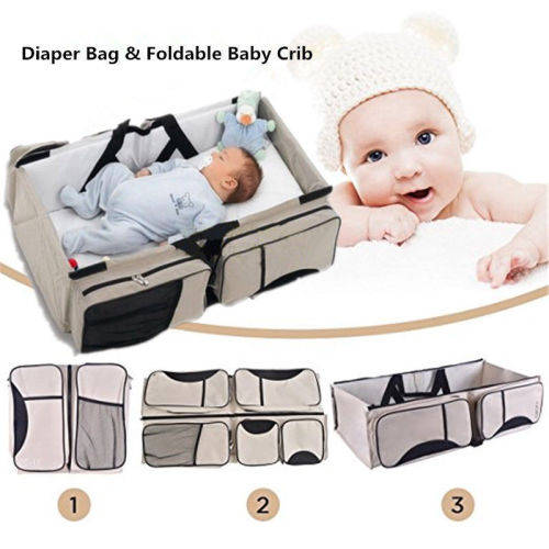 Baby Travel 3 in 1 Portable Bassinet Cot Mummy Travel Bag Diaper Change Bed Crib