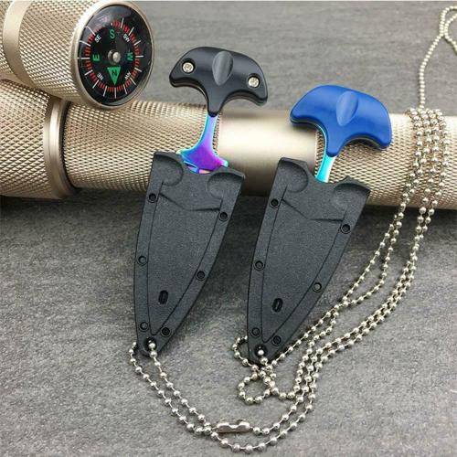 Knife Necklace Chain Self Defense Survival Tactical Outdoor Hiking Multi-Tools