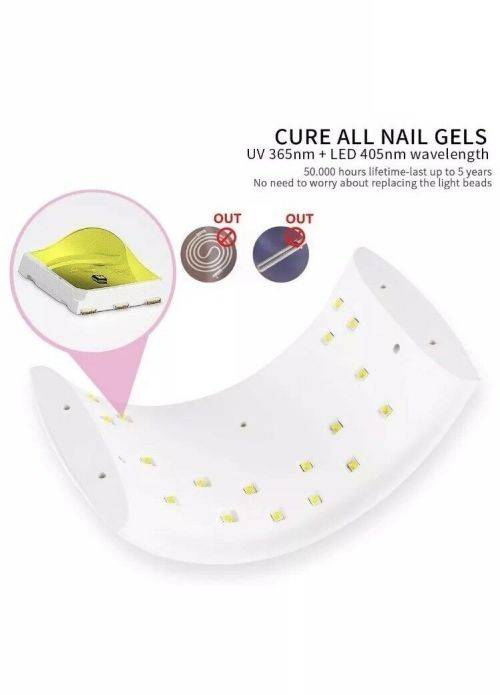 Professional 2 In 1 UV/LED Nail Lamp, 24W Led UV Dryer Curing Manicure Machine