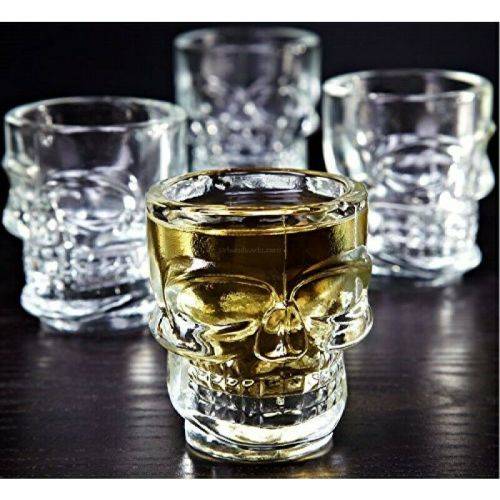 6 Skull Head Shot Glasses Glass Cup Crystal Whisky Vodka cup wine tequila jello