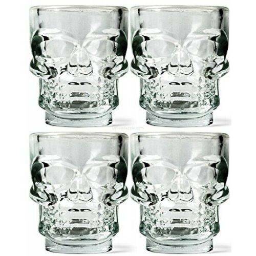 6 Skull Head Shot Glasses Glass Cup Crystal Whisky Vodka cup wine tequila jello