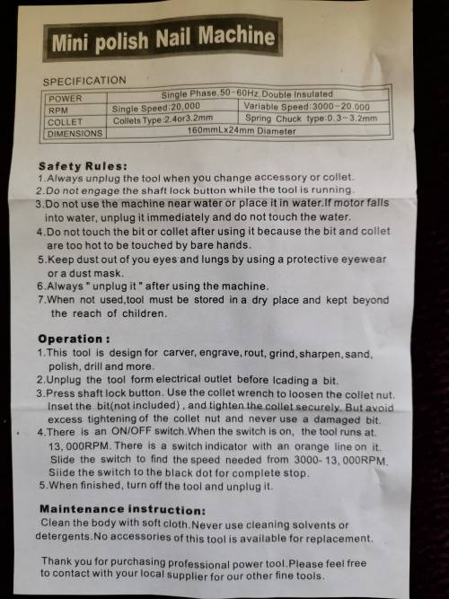 Nail Polishing Machine EU US Pen Type Electric Sander Making Mini Power Tool