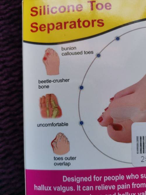 1Pair Silicone Gel Toe Spacer Separator Straightener Spreader Bunion Pain Relief