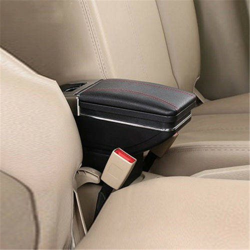1X Universal PU Leather Car Central Container Armrest Box Cup Holder Storage box (Color Beige)