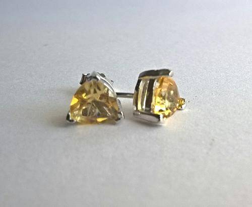 Pretty 1.10ct Genuine Citrine Stud Earrings