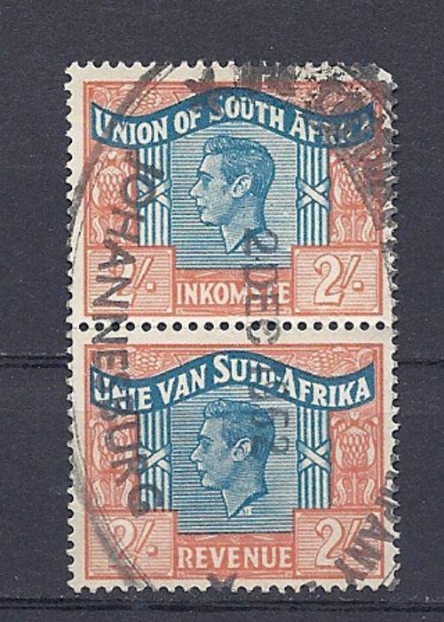 UNION 1946 2/- SE TENANT REVENUE PAIR ,LANGUAGE ERROR !!!!