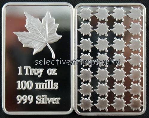 1oz 999 SILVER LAYERED MAPLE BAR | 100 MILLS | *RARE* NEW