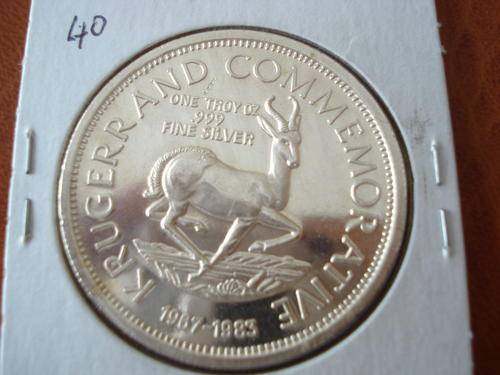 PURE SILVER KRUGERRAND COMMEMORATIVE,TROY OZ,TOTAL ROTATION OF DIE