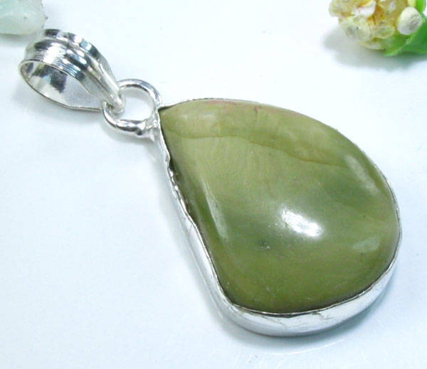 NATURAL!!! JASPER SILVER PENDANT