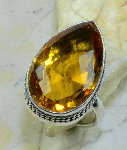 HUGE SHIMMERING CITRINE RING SIZE 8