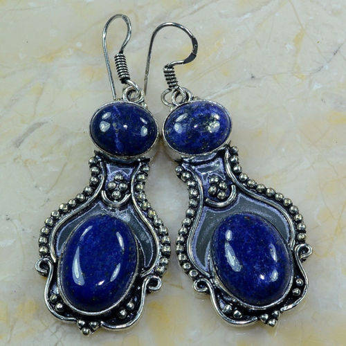 VINTAGE FEEL LAPIS LAZULI EARRINGS