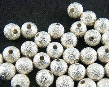 50pc Silver Stardust Spacer Beads 4mm