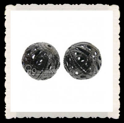 Unusual Black Filigree Spacer Beads