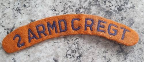 2 Armoured Car Regiment Cloth Shoulder Title