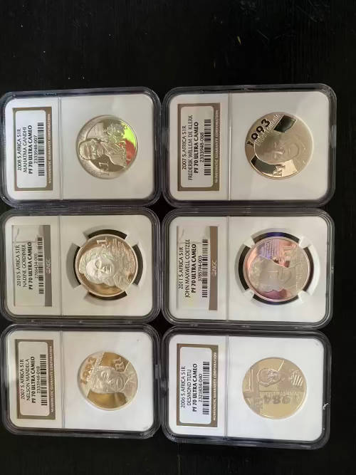 6x PF70 Ultra Cameo Noble Peace Prize Silver Coins