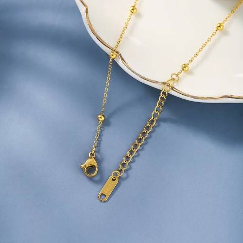 stainless still 18k gold heart anklet