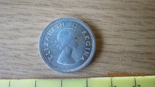 South Africa, 1956, 1 Shilling, as per scan
