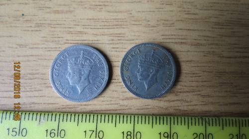 2x Rhodesian 3 Penny, 1952, as per photo
