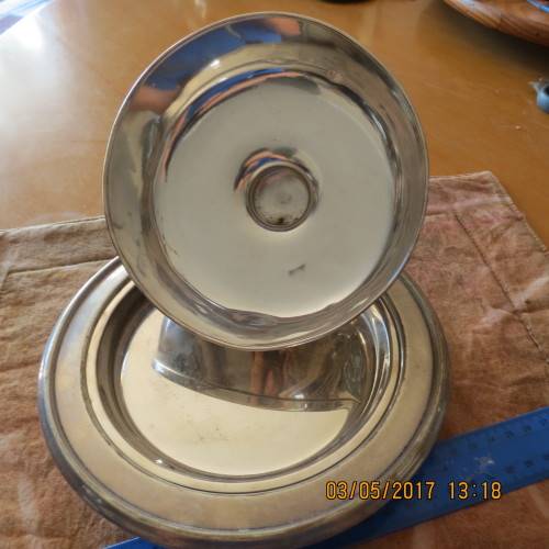 Silver plated serving dish with warmer, made by H & Co Ld, as per photo