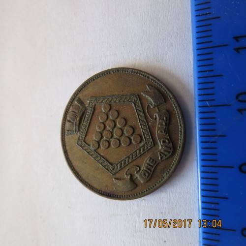 Medallion for H.M.S. Cornwall, motto ONE AND ALL, as per photo