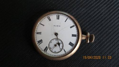 Elgin pocket watch, no backing or glass, as per photo
