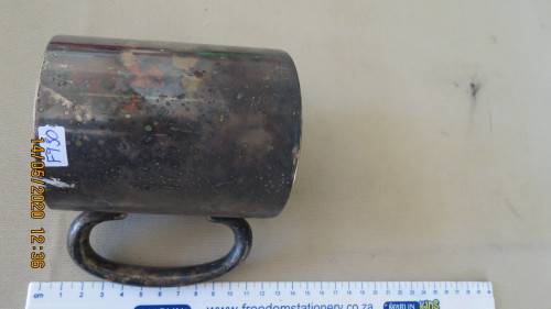 lovely silver plated beer mug, 1 pint on bottom, as per photo