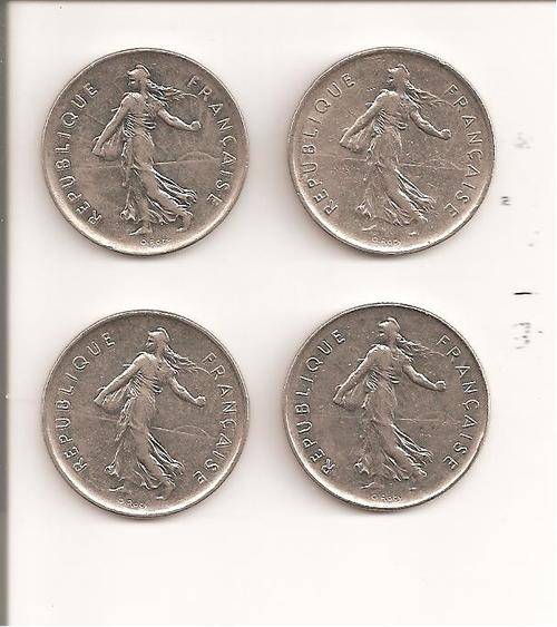 France, lot of four  5 Francs, 1971,1973,1970,1971, as per scan