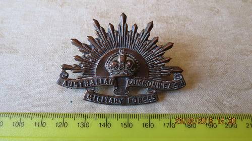 Australian Common Wealth Military Forces Badge in copper, as per photo