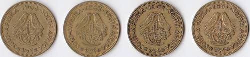 1961 to 1964 - South African 1/2 cent (4 Coins)