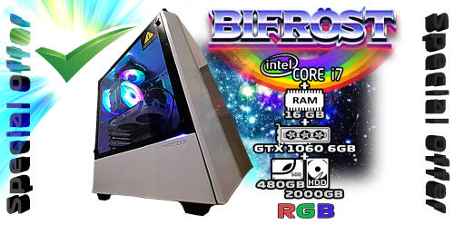 Core i7 BIFRöST | Nvidia GTX1060-6GB | RGB | 16GB RAM | 2TB HDD | 480GB SSD | Gaming PC | WIN11Pro