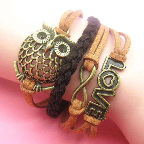 Hot! Infinity Antique Silver Friendship Charm Leather Bracelet