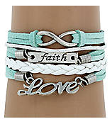 Hot! Mint Faith Love Infinity Bracelet!