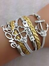 *Quick Shipping*Hot! "Faith Luck Love" Infinity Bracelet