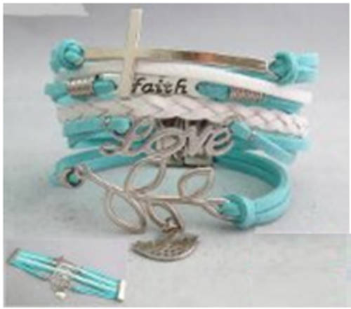 New Hot! "Love Faith Cross" Infinity Bracelet
