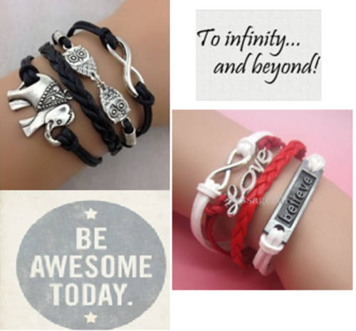 Never to be REPEATED Lot of 2 Infinity Bracelets!!