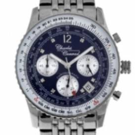 **Stunning**Charles Conrad Air Commander S/Steel,Chrono,Blue Dial,8 Diamonds Pilot