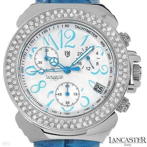+Free Gift+Free Gift*LANCASTER New Chronograph Date Watch With 0.94ctw Genuine Diamonds OLA0226EP
