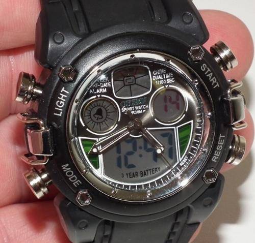 Menâs Ohsen Sport Watch Unique digital and analogue displays AD0721-BL