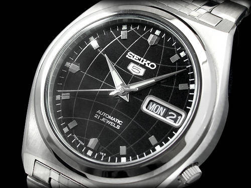 SEIKO 5 **Classic** MEN AUTOMATIC BLACK DIAL WATCH NR SNK669
