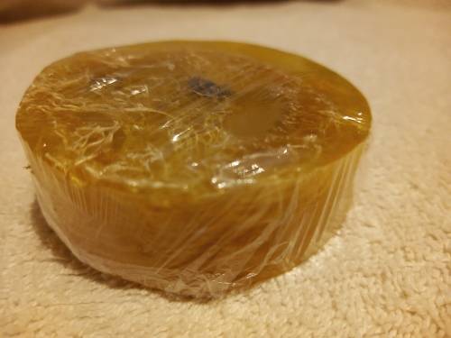 Handmade glycerine soap with natural loofah - Pineapple PLUS black velour guest towel