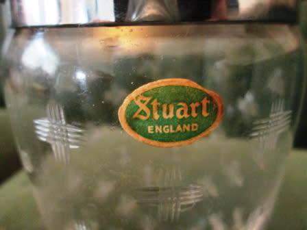 ART DECO 1930S STUART CRYSTAL AND CHROME COCKTAIL SHAKER