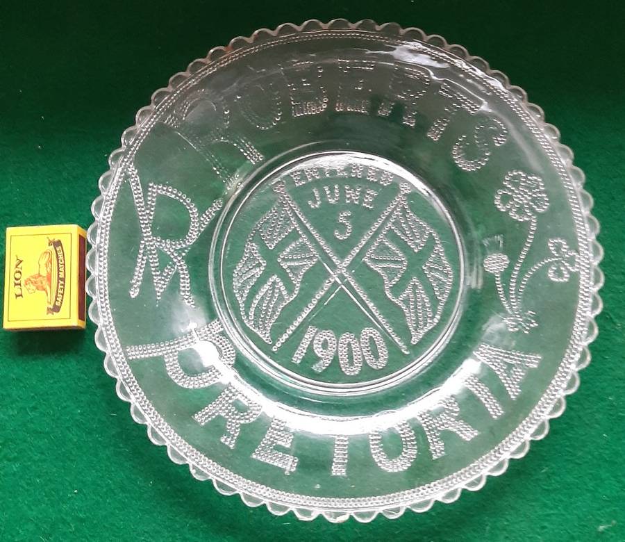 ANTIQUE VICTORIAN LORD ROBERTS ANGLO BOER WAR GLASS PLATE