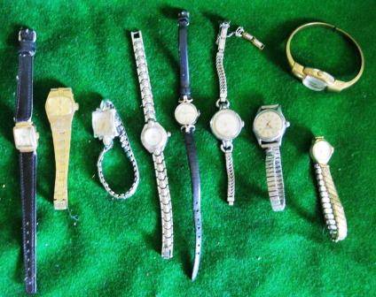 COLLECTION OF 9 VINTAGE LADYS WRIST WATCHES-NOT WORKING-TO BE FIXED OR FOR SPARE PARTS