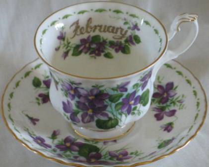 Royal Albert "flower of the month series, Febuary, violets" tea cup