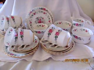 Vintage Royal Stafford bone china Part Teaset (26 piece) Made in England c1952